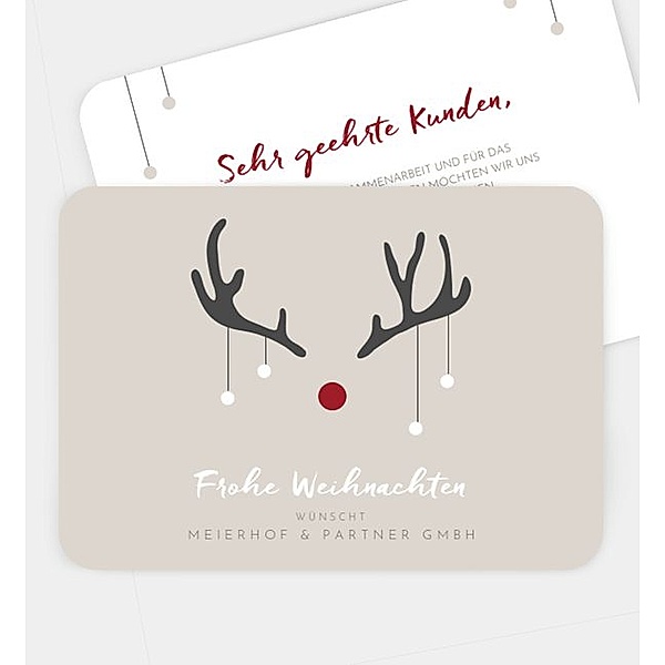 Weihnachtskarte Rudolf, Postkarte quer (170 x 120mm)
