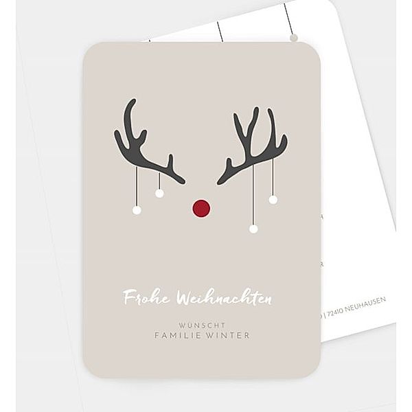 Weihnachtskarte Rudolph, Postkarte hoch (120 x 170mm)
