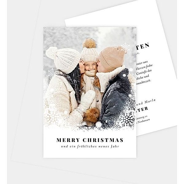 Weihnachtskarte Schneegestöber, Postkarte hoch (105 x 148mm)