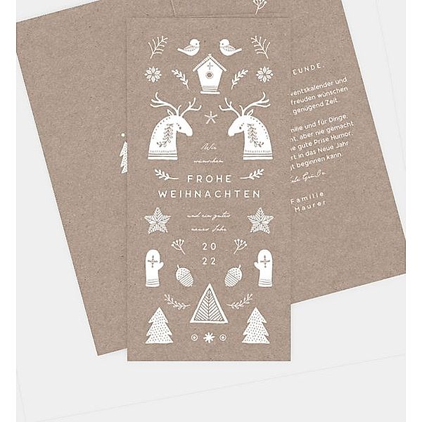 Weihnachtskarte Schweden · crafty, Klappkarte hoch (100 x 210mm)