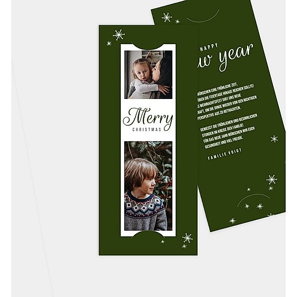 Weihnachtskarte Stars, Fotostreifen mit Tasche (90 x 210mm)
