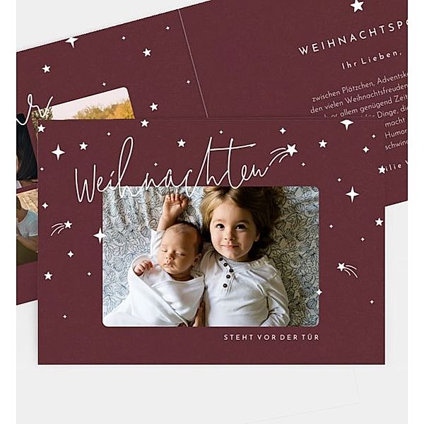 Weihnachtskarte Sternschnuppen für Dich, Klappkarte quer (170 x 120mm)