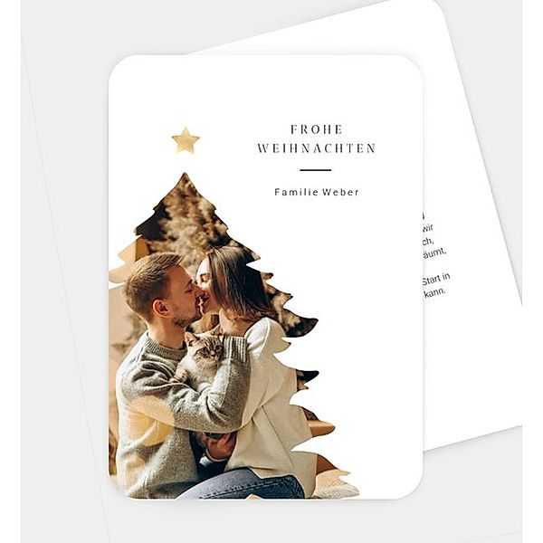 Weihnachtskarte Tree & Star, Postkarte hoch (120 x 170mm)