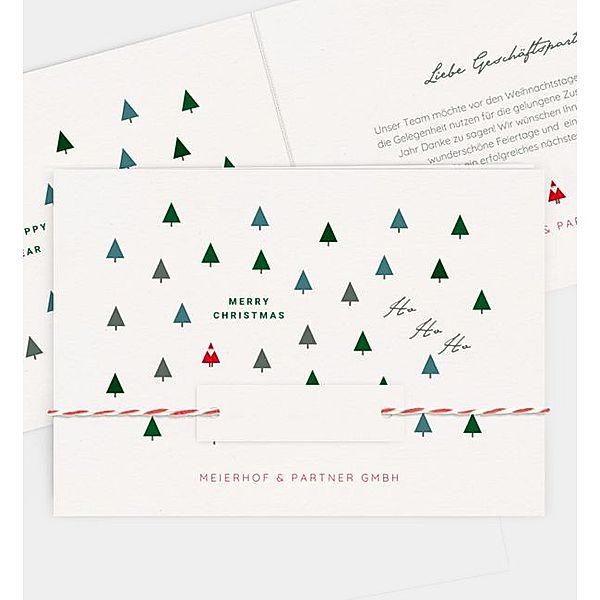 Weihnachtskarte Waldsuche, Klappkarte quer (170 x 120mm)