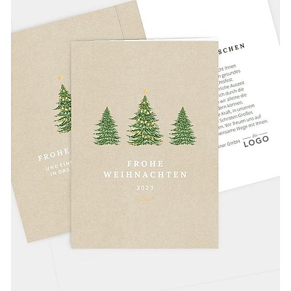 Weihnachtskarte Weihnachtlicher Dank, Klappkarte hoch (105 x 148mm)