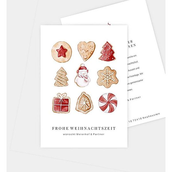 Weihnachtskarte Weihnachtsbäckerei, Postkarte hoch (105 x 148mm)