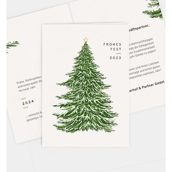 Weihnachtskarte Weihnachtsbaum · Vintage, Klappkarte hoch (105 x 148mm)