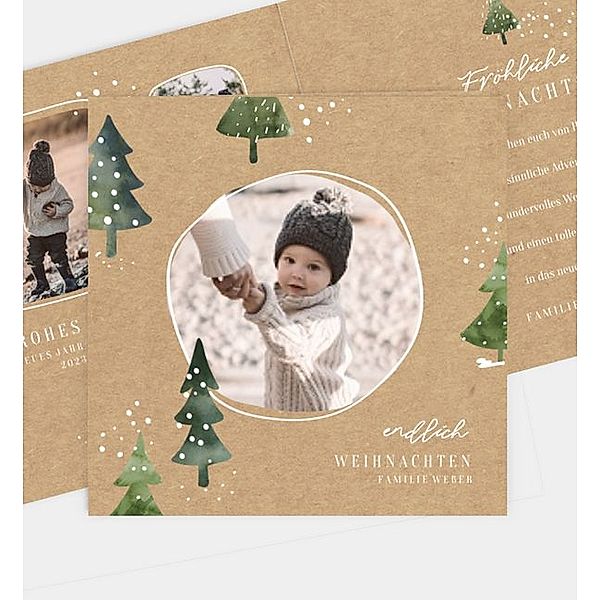 Weihnachtskarte Winter Potpourri, Klappkarte quadratisch (145 x 145mm)