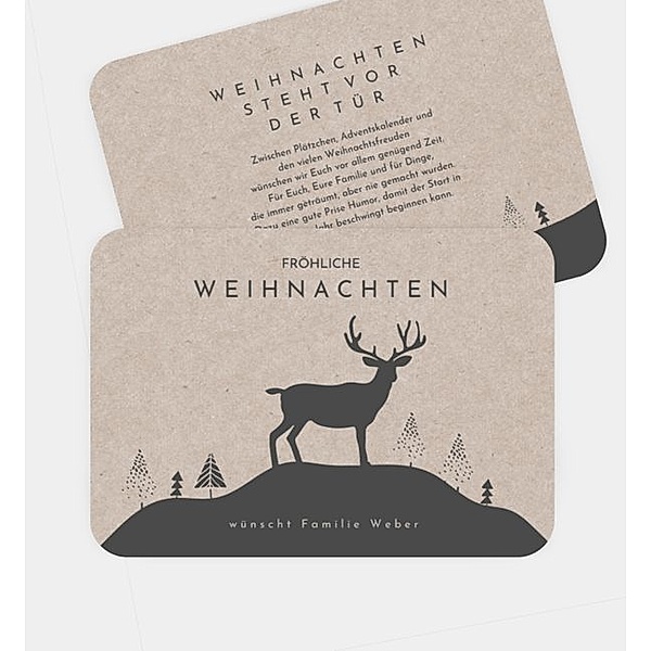 Weihnachtskarte Winterwald, Postkarte quer (148 x 105mm)