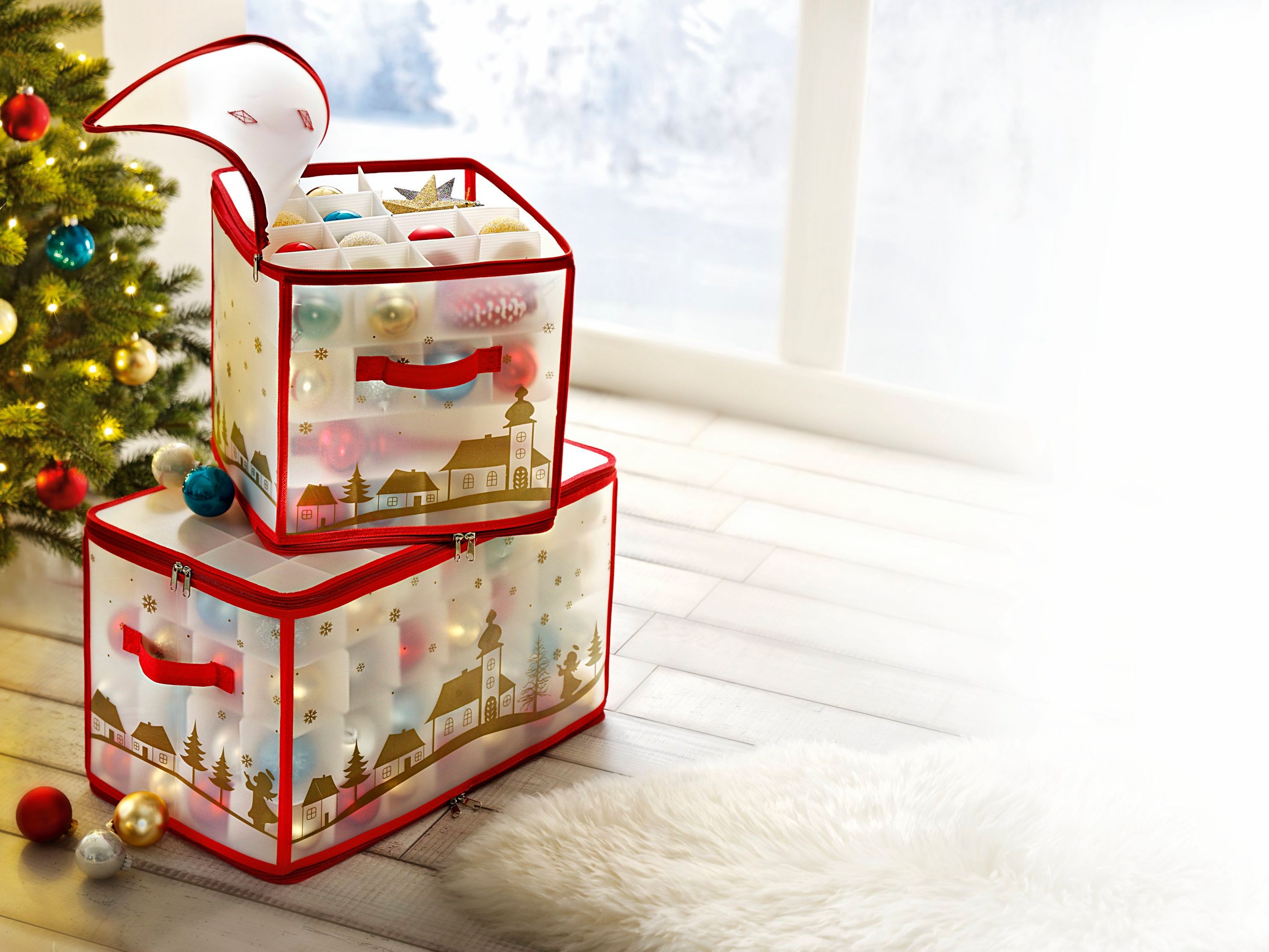 Faltbare Weihnachtskugel Tasche Xmas Baum Dekoration Aufbewahrung Organizer  Box