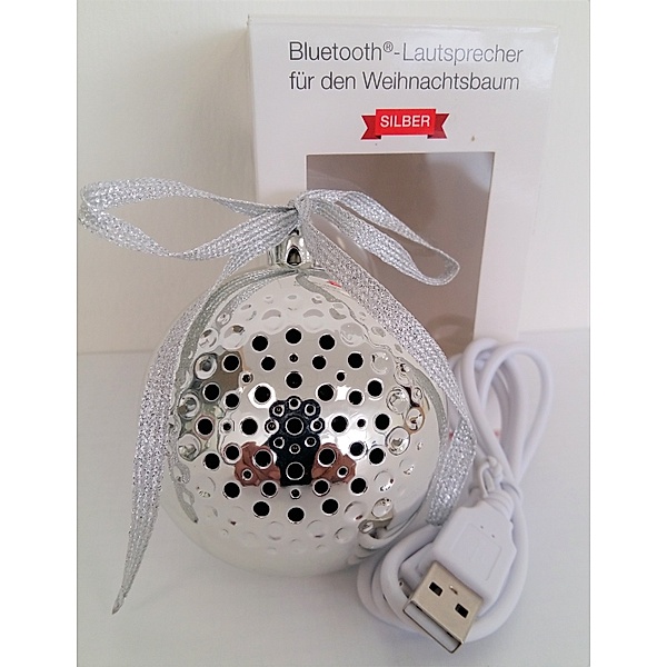 Weihnachtskugel Silber Bluetooth Lautsprecher 3 W