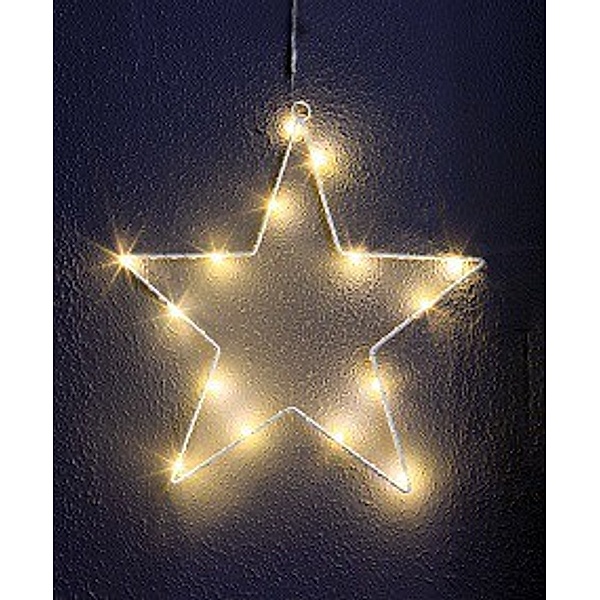 Weihnachtsstern Metall 20 LED mit Saugnapf und Timer
