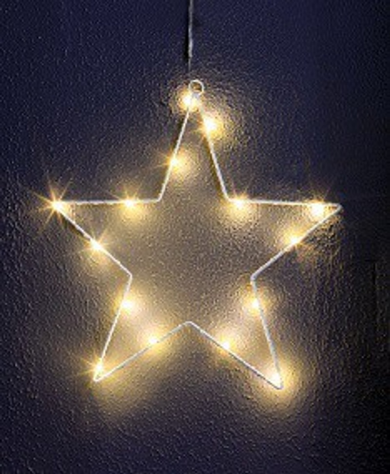 Weihnachtsstern Metall 20 LED mit Saugnapf und Timer