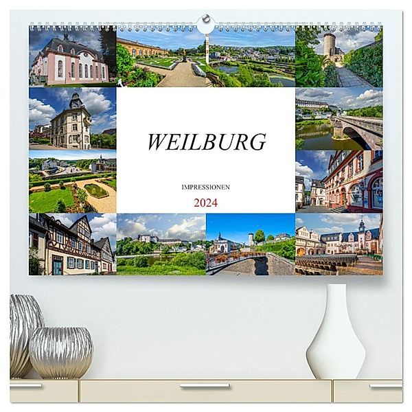 Weilburg Impressionen (hochwertiger Premium Wandkalender 2024 DIN A2 quer), Kunstdruck in Hochglanz, Dirk Meutzner