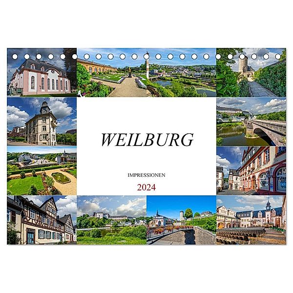 Weilburg Impressionen (Tischkalender 2024 DIN A5 quer), CALVENDO Monatskalender, Dirk Meutzner