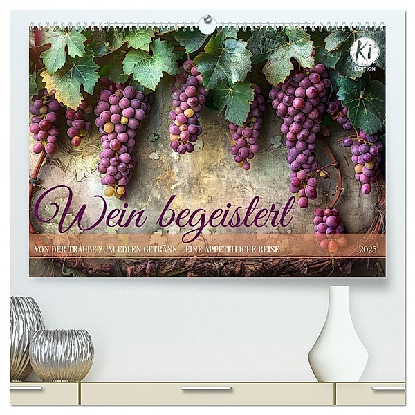 Wein begeistert (hochwertiger Premium Wandkalender 2025 DIN A2 quer), Kunstdruck in Hochglanz, Calvendo, Kerstin Waurick