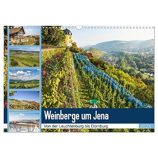 Weinberge um Jena (Wandkalender 2024 DIN A3 quer), CALVENDO Monatskalender, Gerd Gropp