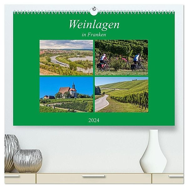 Weinlagen in Franken (hochwertiger Premium Wandkalender 2024 DIN A2 quer), Kunstdruck in Hochglanz, hans will