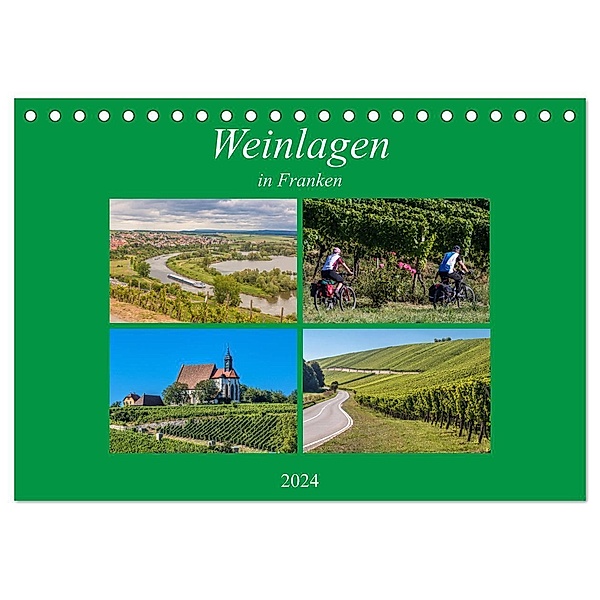 Weinlagen in Franken (Tischkalender 2024 DIN A5 quer), CALVENDO Monatskalender, hans will