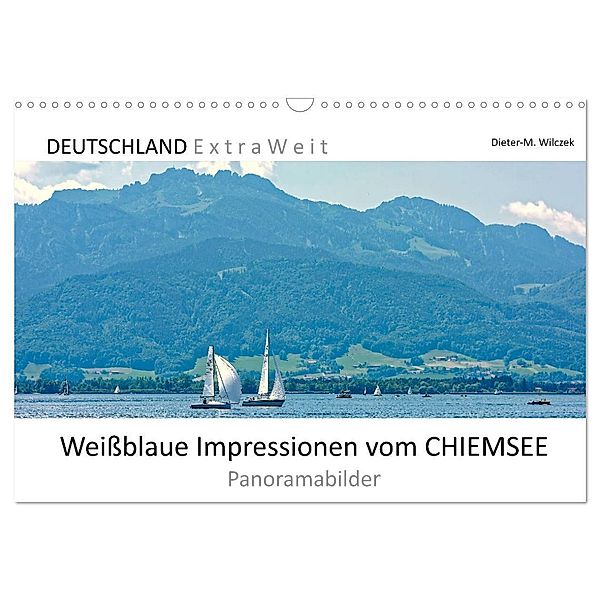 Weissblaue Impressionen vom CHIEMSEE Panoramabilder (Wandkalender 2024 DIN A3 quer), CALVENDO Monatskalender, Dieter-M. Wilczek