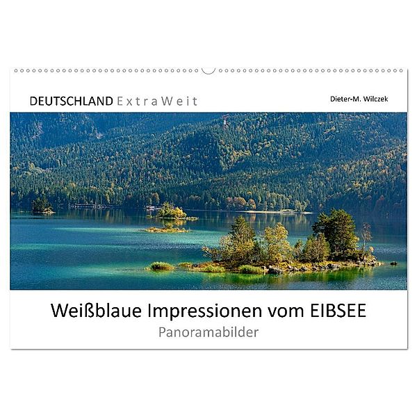 Weißblaue Impressionen vom EIBSEE Panoramabilder (Wandkalender 2024 DIN A2 quer), CALVENDO Monatskalender, Dieter-M. Wilczek