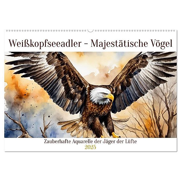 Weißkopfseeadler - Majestätische Vögel (Wandkalender 2025 DIN A2 quer), CALVENDO Monatskalender, Calvendo, Claudia Kleemann