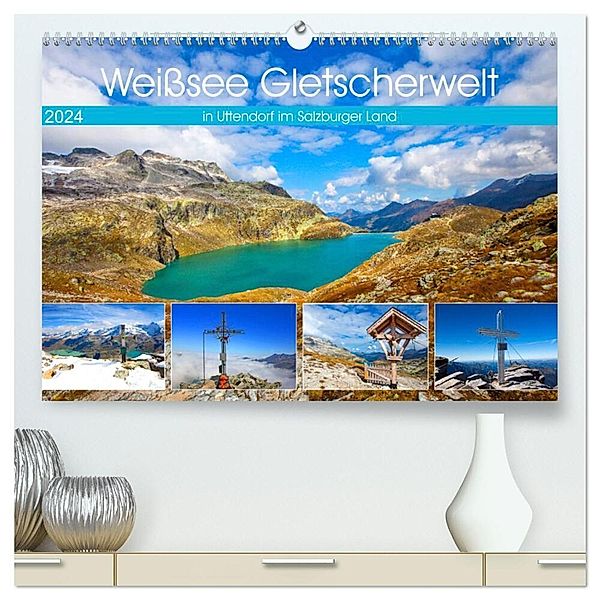 Weisssee Gletscherwelt (hochwertiger Premium Wandkalender 2024 DIN A2 quer), Kunstdruck in Hochglanz, Christa Kramer