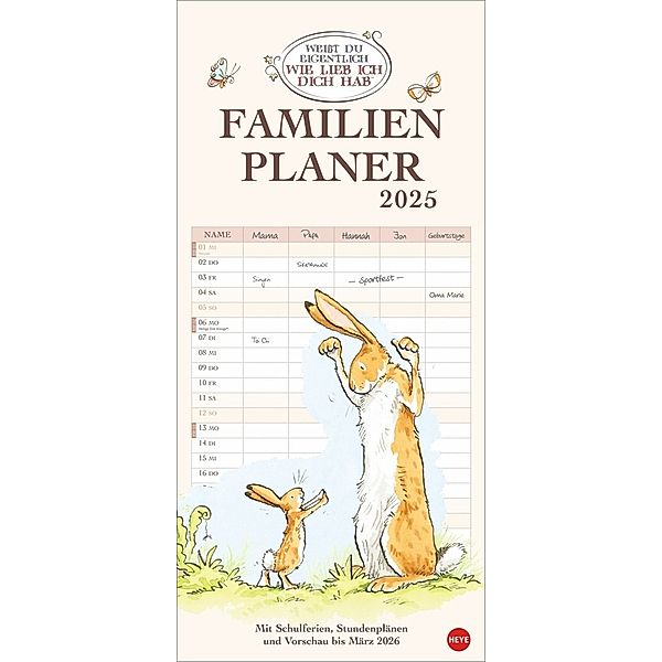 Weißt du eigentlich, wie lieb ich dich hab? Familienplaner 2025