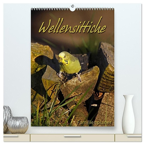Wellensittiche (hochwertiger Premium Wandkalender 2024 DIN A2 hoch), Kunstdruck in Hochglanz, Martina Berg