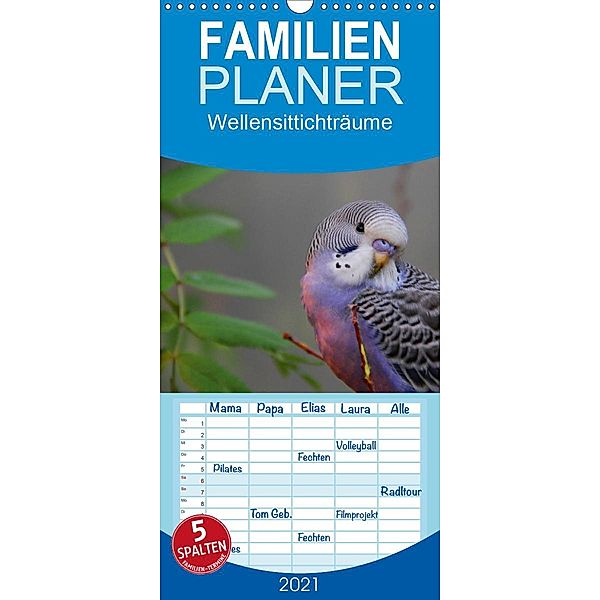 Wellensittichträume - Der neue Wellensittich-Naturkalender - Familienplaner hoch (Wandkalender 2021 , 21 cm x 45 cm, hoc, Björn Bergmann