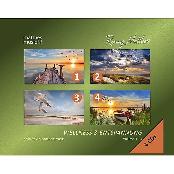 Wellness & Entspannung (Vol. 1-4 auf 4 CDs) - Gemafreie christliche Meditationsmusik, Ronny Matthes