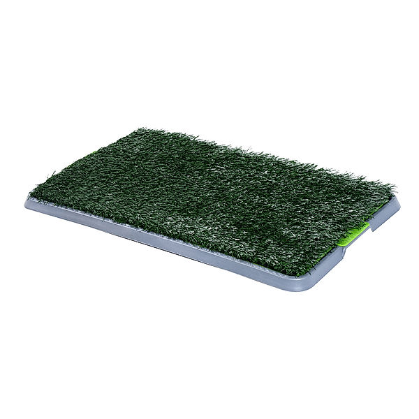 Welpentoilette mit Auffangbecken (Farbe: grün, grau, Größe: 43 x 68 x 3 cm (LxBxH))