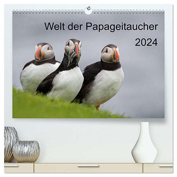 Welt der Papageitaucher (hochwertiger Premium Wandkalender 2024 DIN A2 quer), Kunstdruck in Hochglanz, Anna-Barbara Utelli