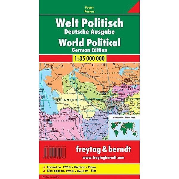 Welt politisch, Deutsche Ausgabe, 1:35. Mill., Poster