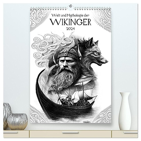 Welt und Mythologie der Wikinger (hochwertiger Premium Wandkalender 2024 DIN A2 hoch), Kunstdruck in Hochglanz, Anja Frost