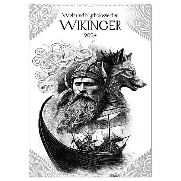 Welt und Mythologie der Wikinger (Wandkalender 2024 DIN A2 hoch), CALVENDO Monatskalender, Anja Frost