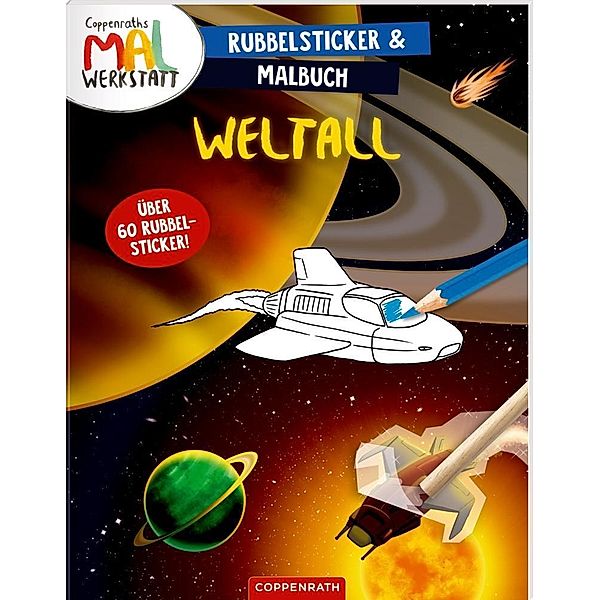 Weltall -  Rubbelsticker & Malbuch