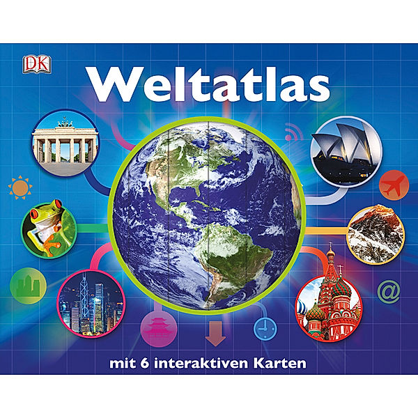 Weltatlas mit 6 interaktiven Karten