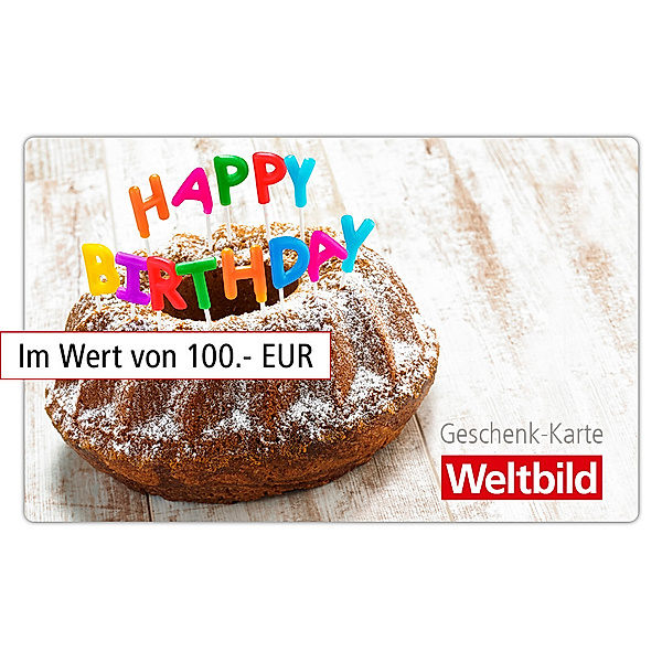 Weltbild Geschenkkarte Happy Birthday (Wert: 100 Euro)