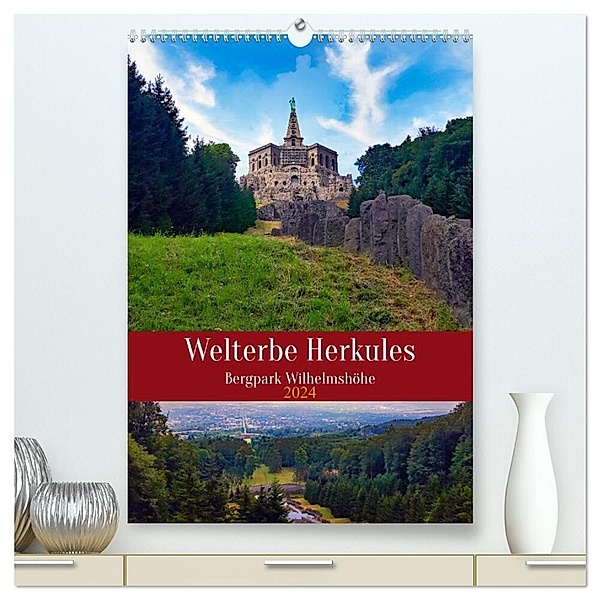 Welterbe Herkules (hochwertiger Premium Wandkalender 2024 DIN A2 hoch), Kunstdruck in Hochglanz, Claudia Kleemann