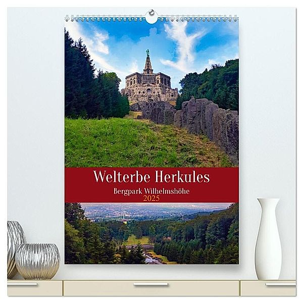 Welterbe Herkules (hochwertiger Premium Wandkalender 2025 DIN A2 hoch), Kunstdruck in Hochglanz, Calvendo, Claudia Kleemann