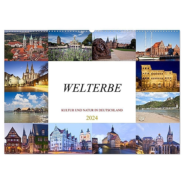 Welterbe - Kultur und Natur in Deutschland (Wandkalender 2024 DIN A2 quer), CALVENDO Monatskalender, U boeTtchEr