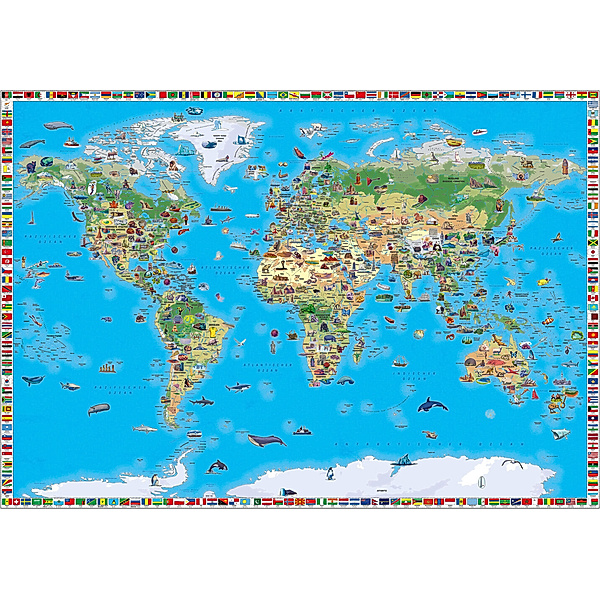 Weltkarte für Kinder, Schreibtischunterlage, freytag & berndt