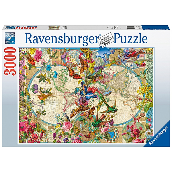 Ravensburger Verlag Weltkarte mit Schmetterlingen (Puzzle)