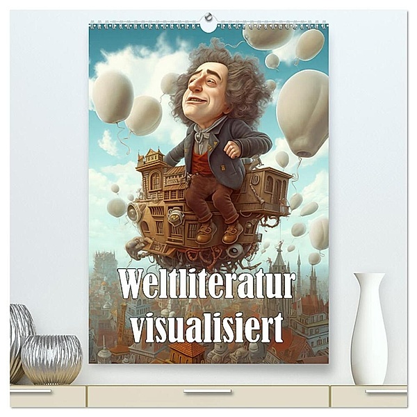 Weltliteratur visualisiert (hochwertiger Premium Wandkalender 2024 DIN A2 hoch), Kunstdruck in Hochglanz, Liselotte Brunner-Klaus