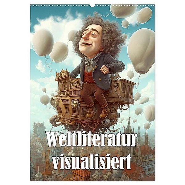 Weltliteratur visualisiert (Wandkalender 2024 DIN A2 hoch), CALVENDO Monatskalender, Liselotte Brunner-Klaus