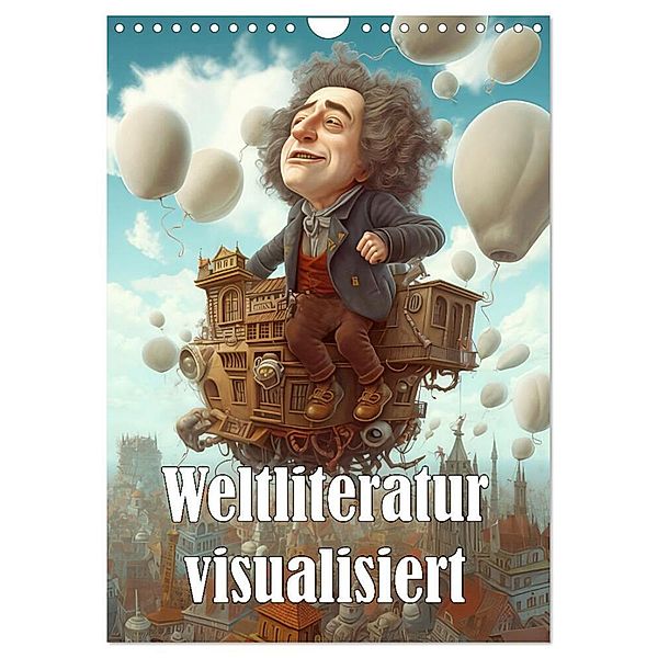 Weltliteratur visualisiert (Wandkalender 2024 DIN A4 hoch), CALVENDO Monatskalender, Liselotte Brunner-Klaus