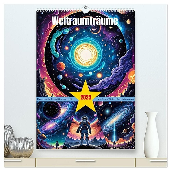 Weltraumträume (hochwertiger Premium Wandkalender 2025 DIN A2 hoch), Kunstdruck in Hochglanz, Calvendo, Steffani Lehmann