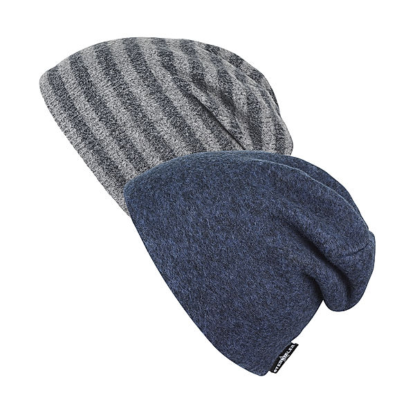 Sterntaler Wende-Beanie RINGELCHEN in tintenblau melange