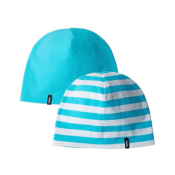 Reima Wende-Beanie TANSSI gestreift in aquatic